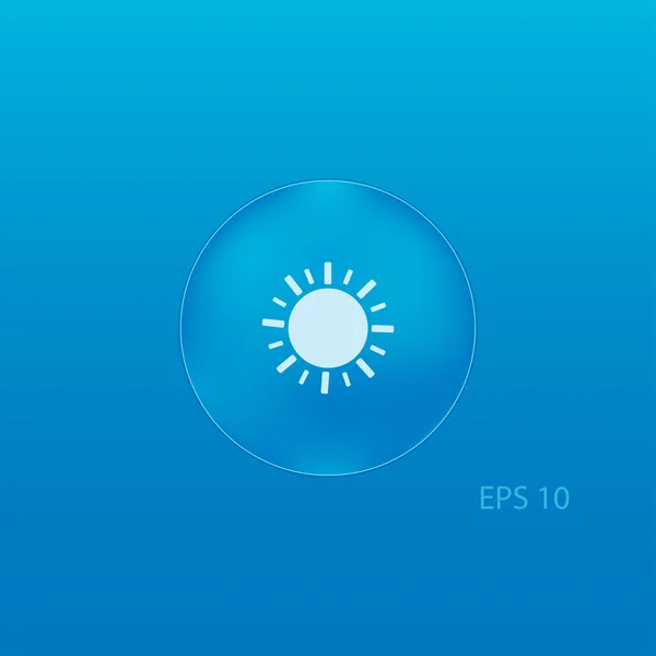 ガラス ボタンで太陽記号 — ストックベクタ