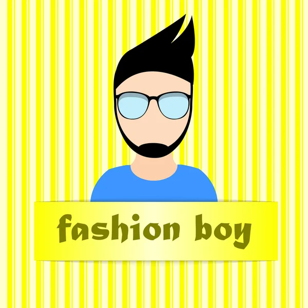 Hipster fashion boy — Stock Vector