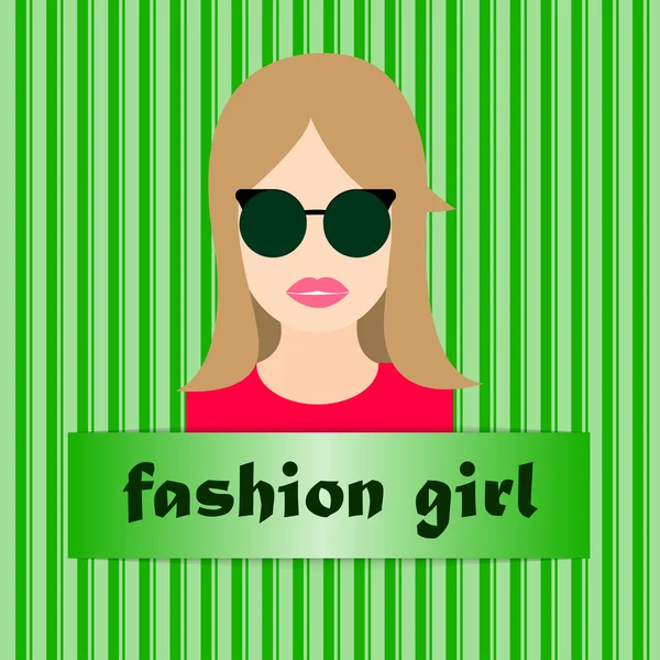 Fashion girl avatar — Stock Vector