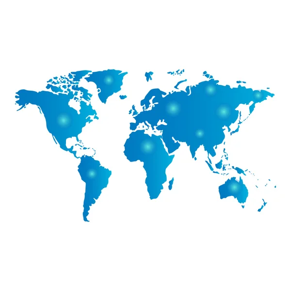 Mapa del mundo con puntos brillantes — Archivo Imágenes Vectoriales