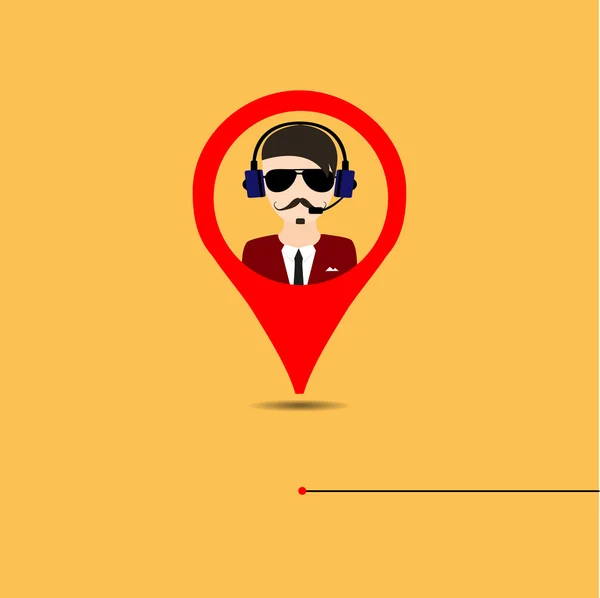 Homme d'affaires dans un endroit marqué — Image vectorielle