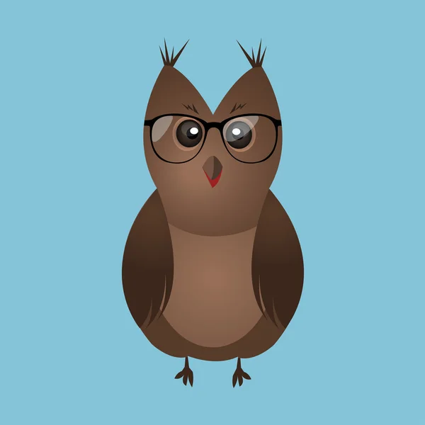 Brown cartoon owl — Stock Vector