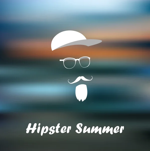 Wąsy, broda, kapelusz, okulary słoneczne — Wektor stockowy