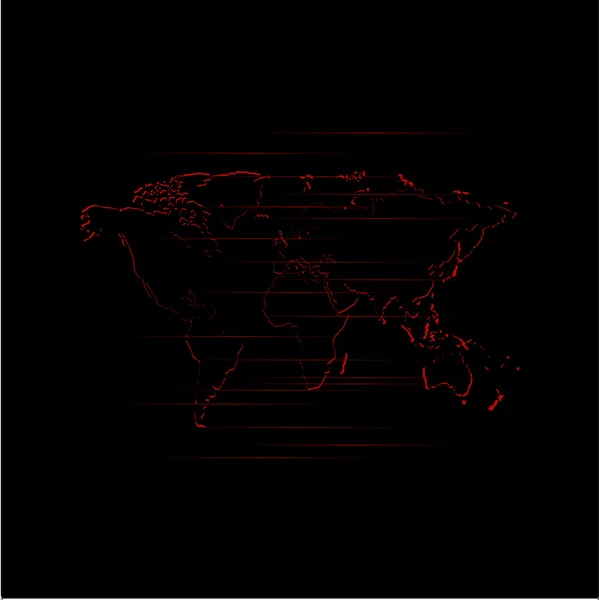 Красная карта мира — стоковый вектор