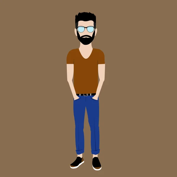 Joven chico hipster — Vector de stock