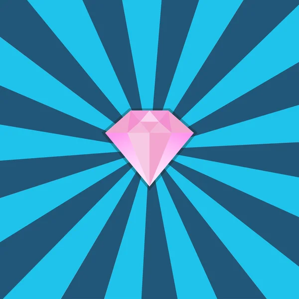 Icono de gema rosa — Vector de stock