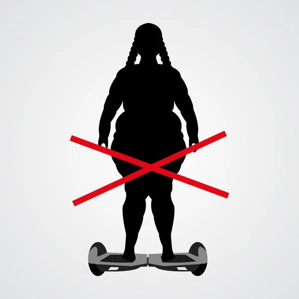 Female obesity silhouette — Stock Vector