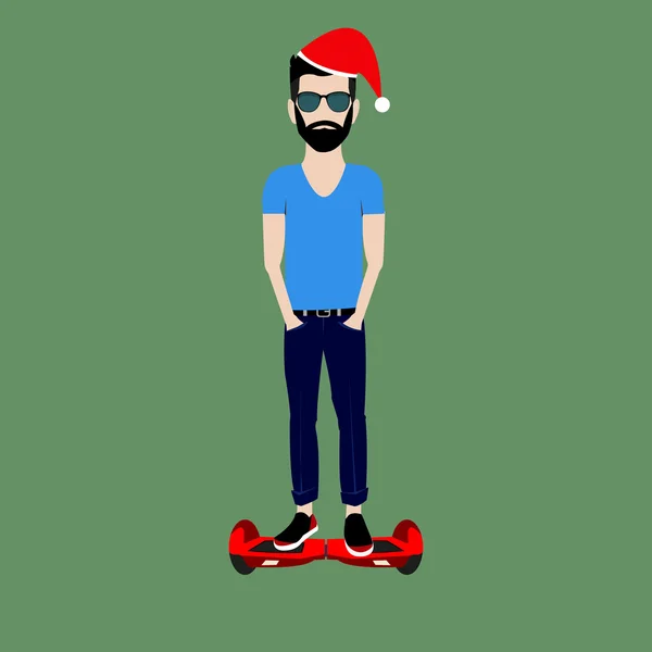 Homme sur le scooter électrique Self-balancing — Image vectorielle