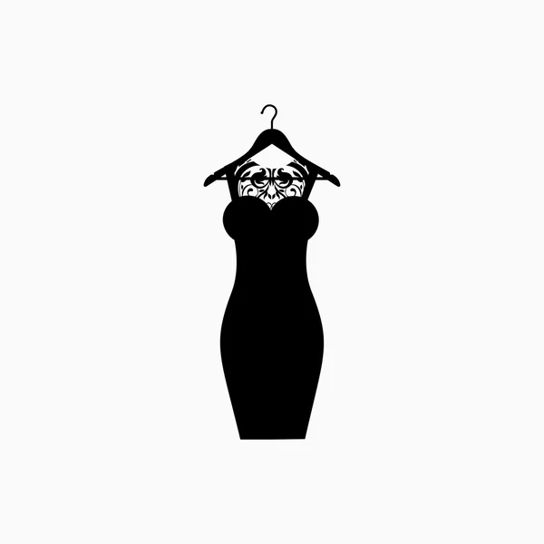 Plochý design černé šaty — Stockový vektor