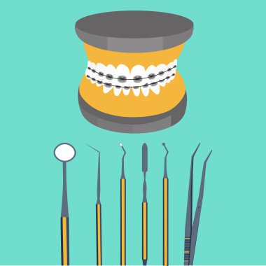 Diş diş telleri ve diş araçları konumlandırma