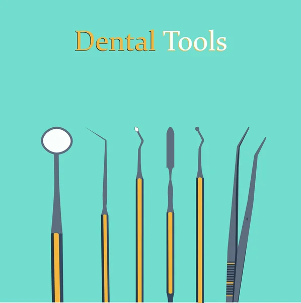 Conjunto de ferramentas dentárias — Vetor de Stock
