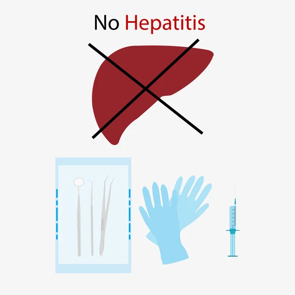 Sin antecedentes médicos de hepatitis — Vector de stock