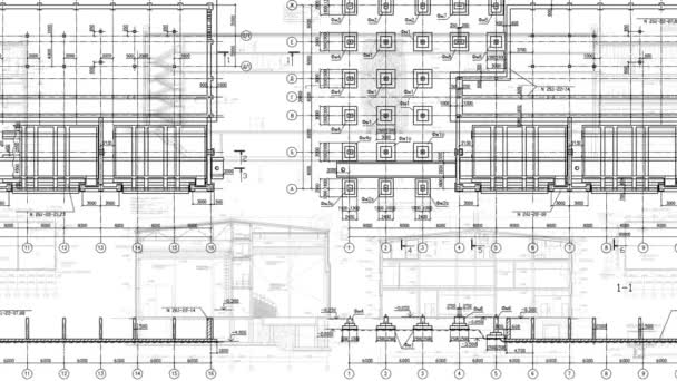 Construction Drawings Looped Background — Stock Video