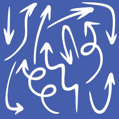 grunge ok elle çizilmiş kümesi