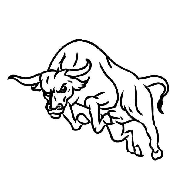 Ilustrasi bebas dari pengisian banteng - Stok Vektor