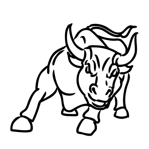 Esboço à mão livre ilustração do touro de carregamento — Vetor de Stock