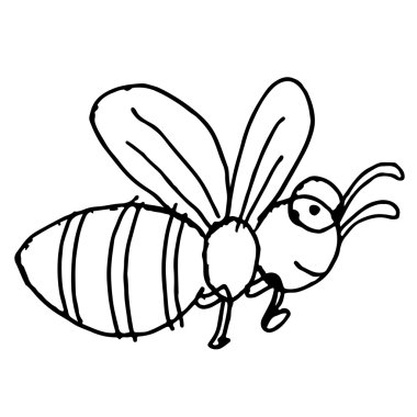 Arı doodle elle çizilmiş