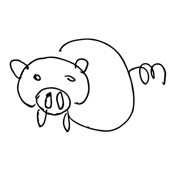 豚落書き手描き — ストックベクタ