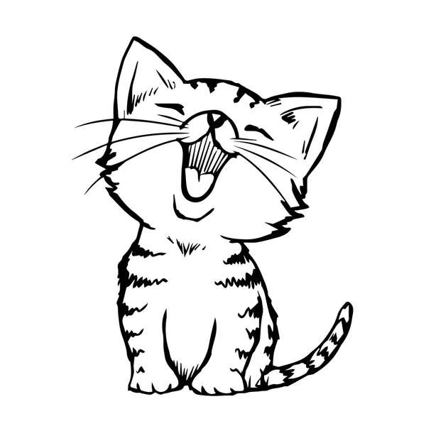 Kot Kitten ręcznie rysowane — Wektor stockowy