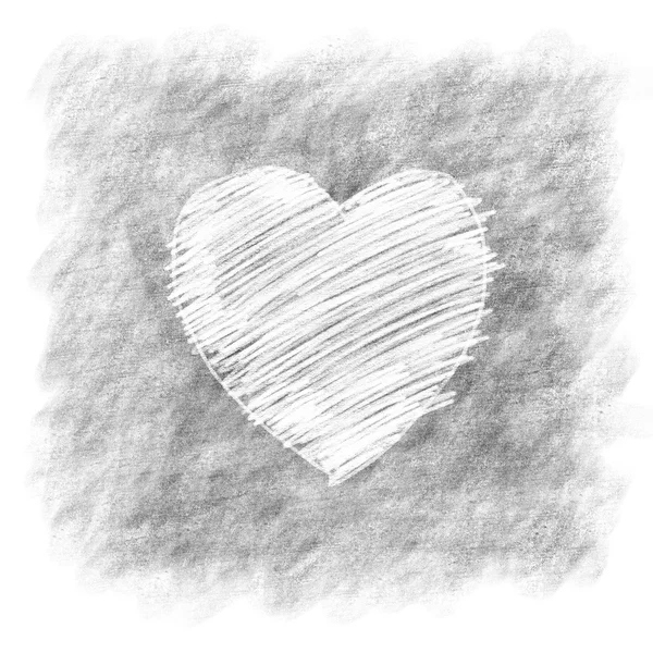 Λευκό doodle καρδιά — Φωτογραφία Αρχείου