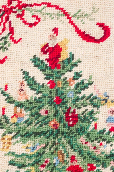 Christmas cross stitch — Stock Photo, Image
