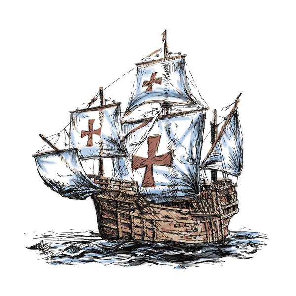 콜럼버스의 배 — 스톡 벡터