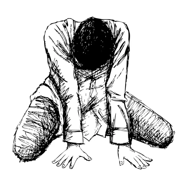 üzgün kız elle çizilmiş