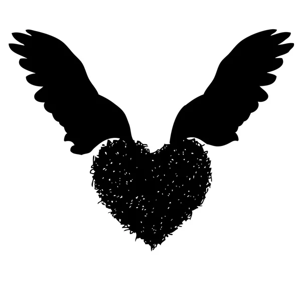 Serce ze skrzydłami anioła — Wektor stockowy