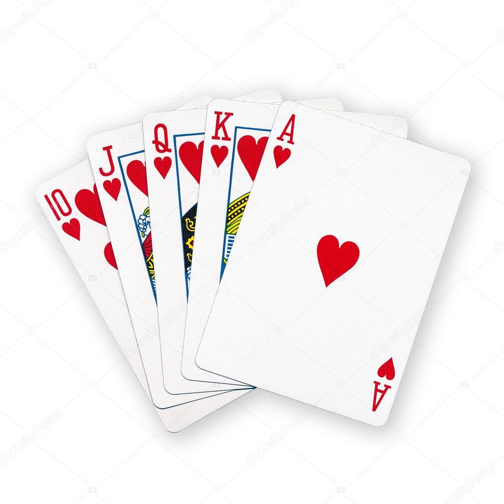 A royal straight flush playing cards poker