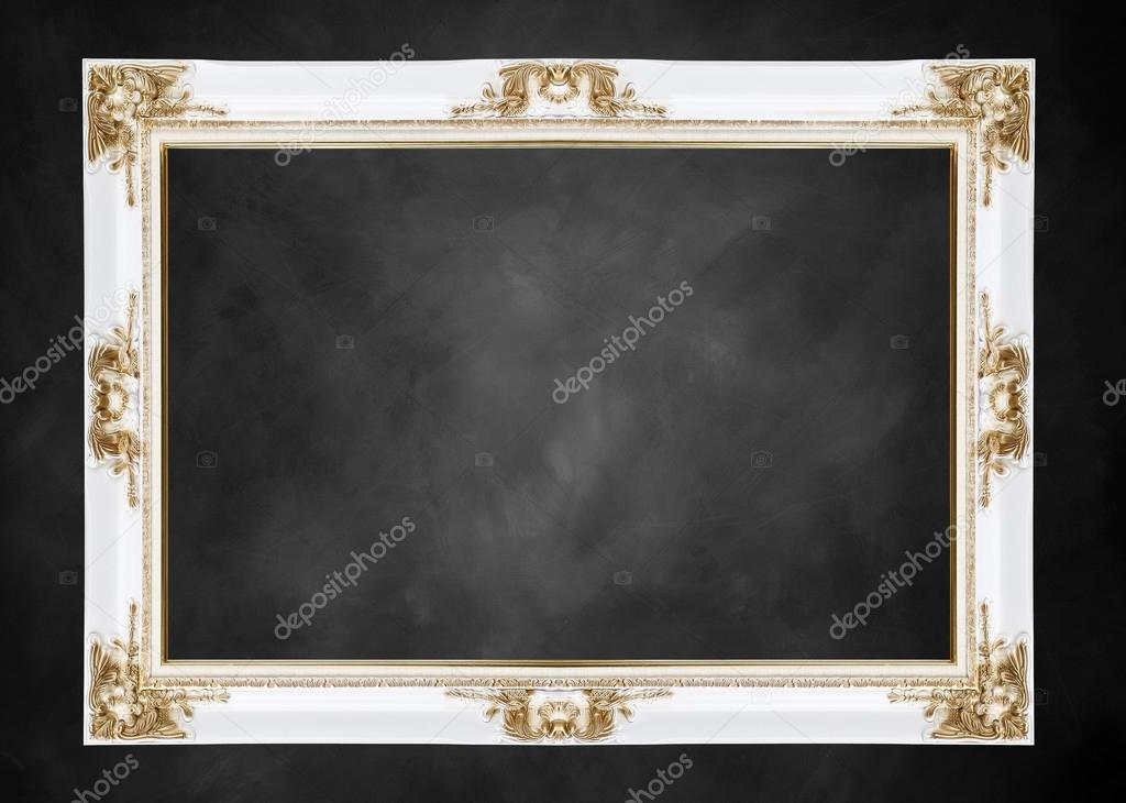 white and gold classical vintage frame