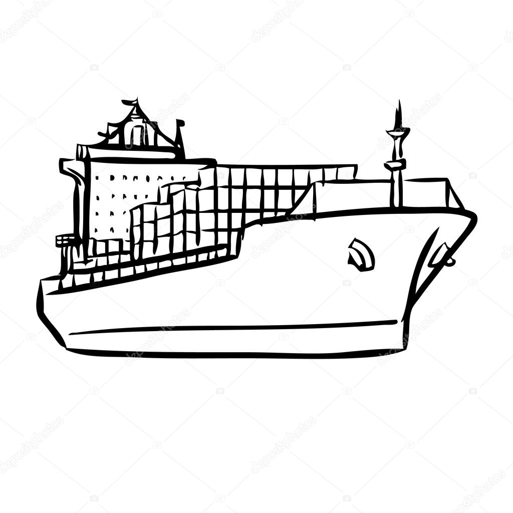 Cargo ship with containers