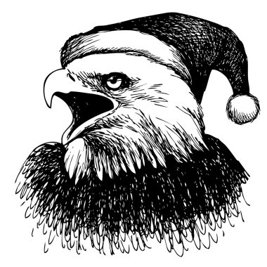 Kartal kuş Noel şapka ile