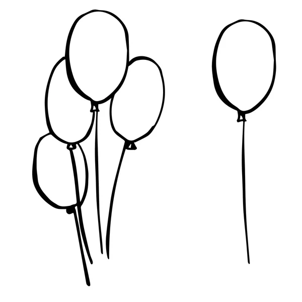 Croquis à main levée illustration de ballons — Image vectorielle