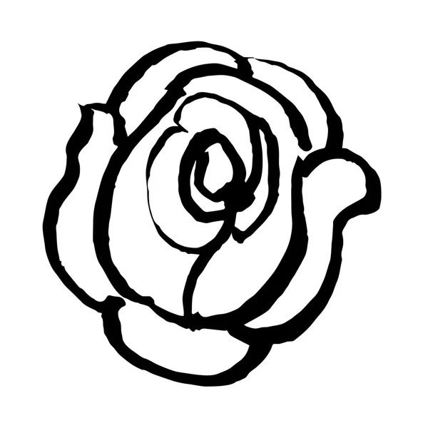 Dibujo a mano alzada ilustración de rosa — Archivo Imágenes Vectoriales