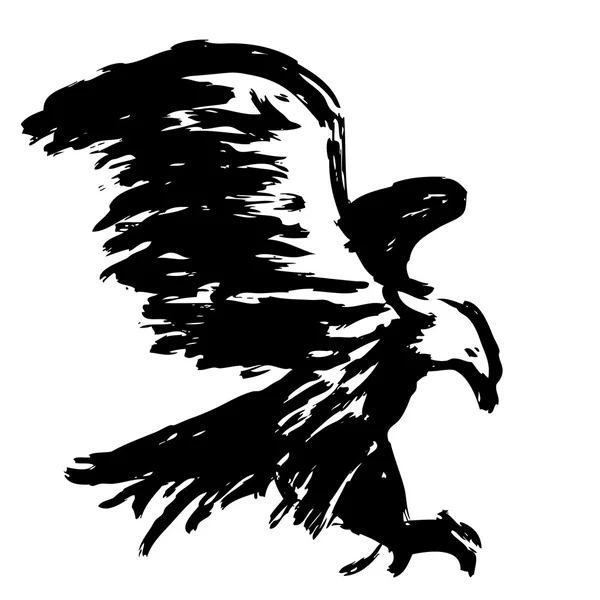 Desenho à mão livre ilustração de águia, pássaro falcão —  Vetores de Stock
