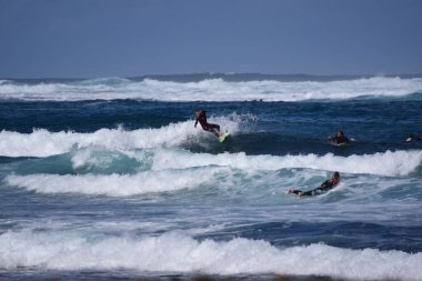 Kanarya Adaları 'nda kusursuz dalgalarda sörf yapmak