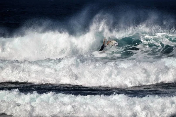 Surf Onde Perfette Nelle Isole Canarie — Foto Stock