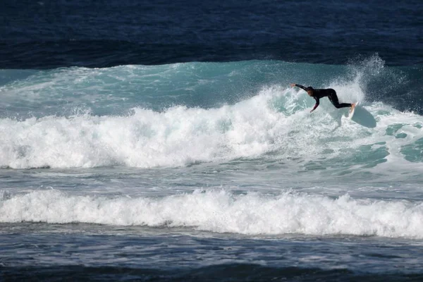 Wellenreiten Auf Den Kanarischen Inseln — Stockfoto