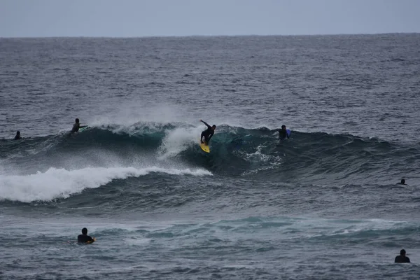 Surfistas Desfrutam Mar — Fotografia de Stock