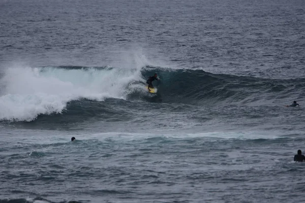 Surfere Som Nyter Havet – stockfoto