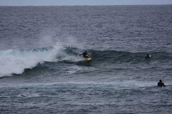 Surfistas Desfrutam Mar — Fotografia de Stock
