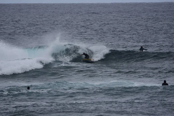 Surfistas Desfrutam Mar — Fotografia de Stock