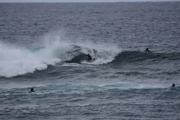 Surfistas Desfrutam Mar — Fotografia de Stock