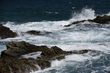 the waves showing their power