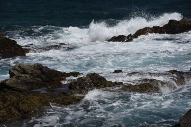 the waves showing their power