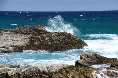 the waves showing their power