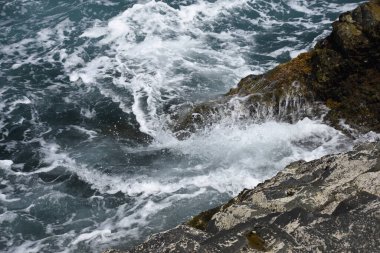 the waves showing their power