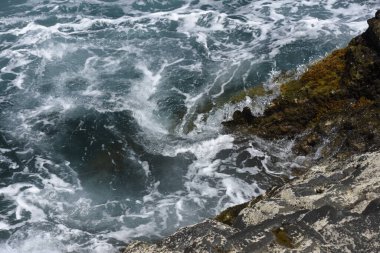 the waves showing their power