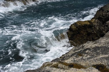 the waves showing their power