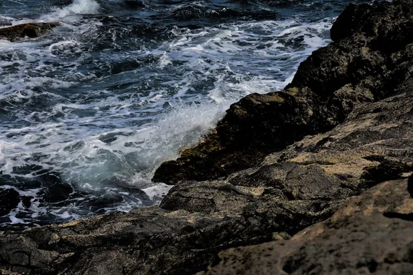 the waves showing their power